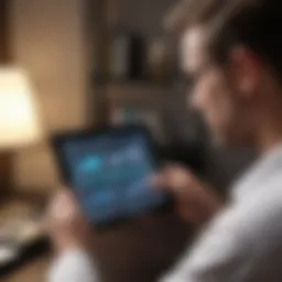 Consultant analyzing data on a digital tablet