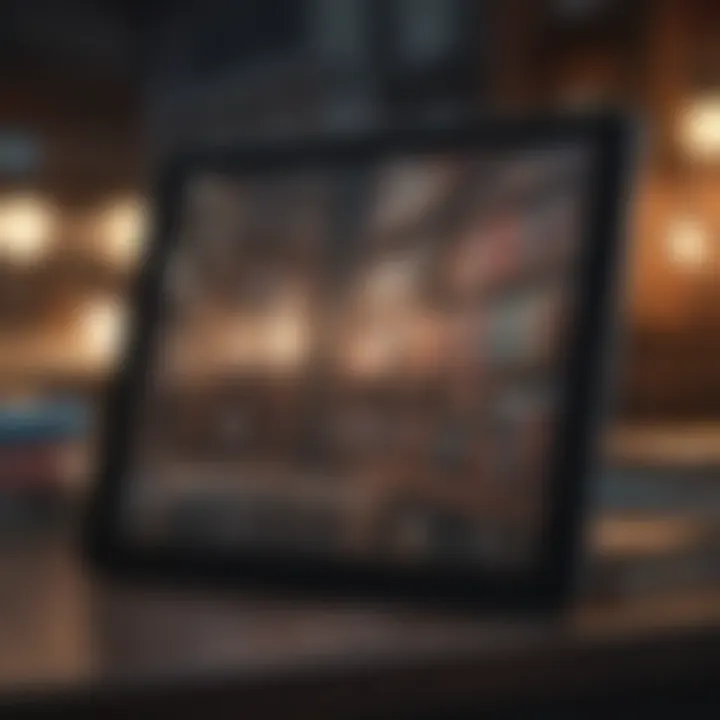 A digital tablet displaying e-books on technology and behavioral science