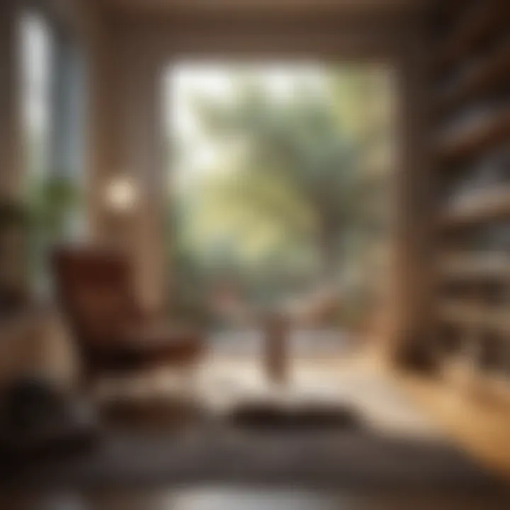 A serene reading nook with a cup of coffee and an open book