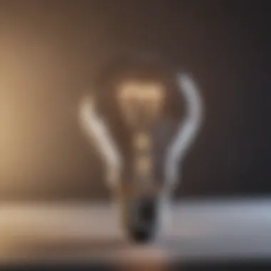 An illuminating light bulb representing new ideas and insights