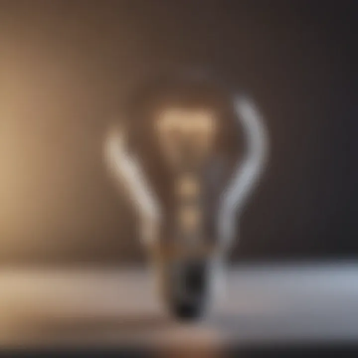 An illuminating light bulb representing new ideas and insights