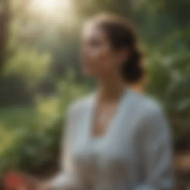 Woman meditating in nature