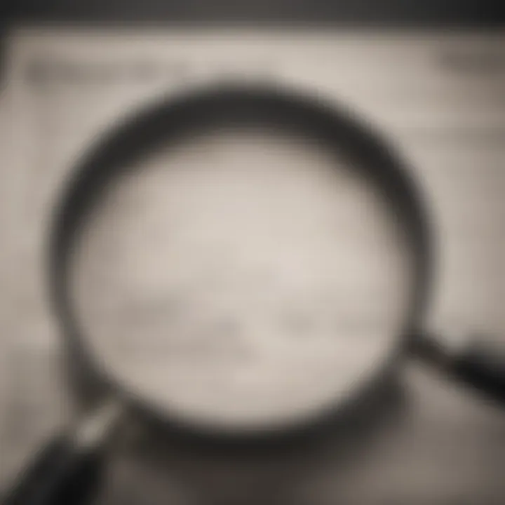 A close-up of a magnifying glass over a document featuring various personal details.