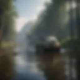 A serene landscape representing mental peace amidst chaos