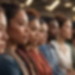 A diverse group of individuals in a collaborative discussion