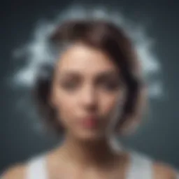 Conceptual illustration of mind fog clouding thoughts