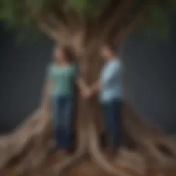 Illustration depicting the roots of insecurities in relationships