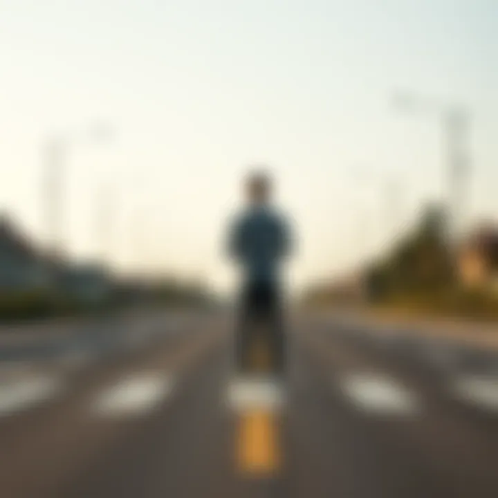At the Crossroads: The Impact of Overthinking on Decisions A person standing at a crossroads, symbolizing decision-making challenges.