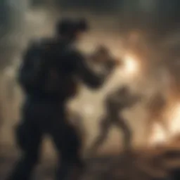 A dynamic scene from Call of Duty showcasing intense multiplayer action.