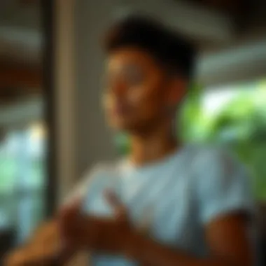 Mindful Moments: A Path to Resilience A person practicing mindfulness techniques for stress relief.