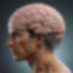 Illustration depicting a brain in a dynamic state of growth and transformation
