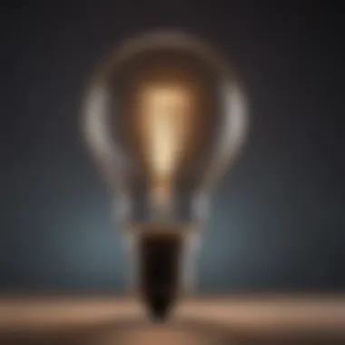 Visual metaphor of a light bulb glowing brightly