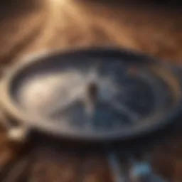 Illustration of a compass pointing towards a path of purpose