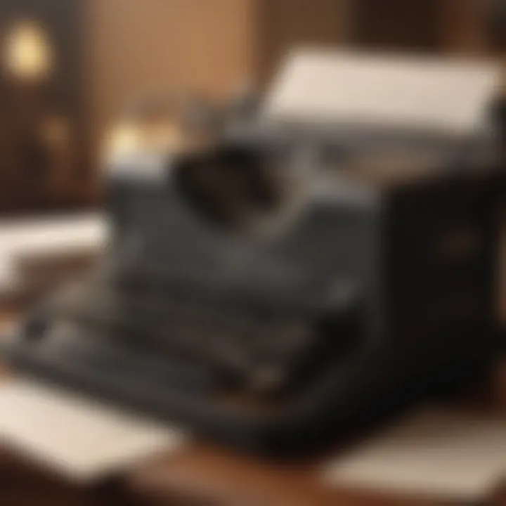 Vintage typewriter with farewell note