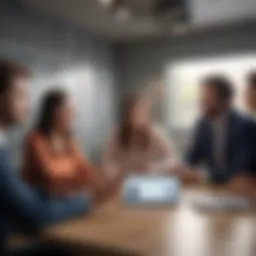 Group of colleagues engaged in a virtual meeting