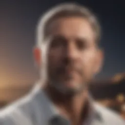 Visionary leader looking beyond the horizon