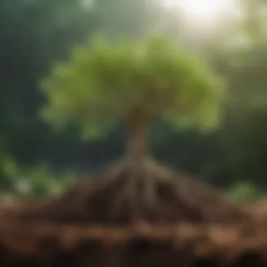 Cultivating Success Through Visualization Dynamic visualization of growth with roots and sprouts