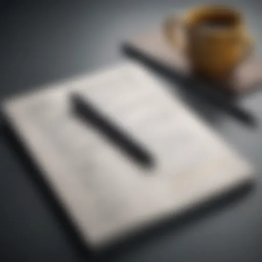 An open notebook with a pen and vibrant ink illustrations of vocabulary words