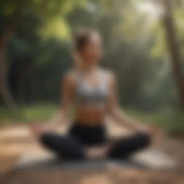 Woman practicing yoga outdoors